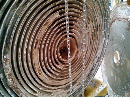 螺旋板式换热器清洗前